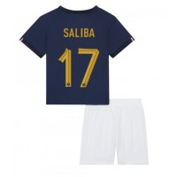 Fotballdrakt Barn Frankrike William Saliba #17 Hjemmedraktsett VM 2022 Kortermet (+ Korte bukser)